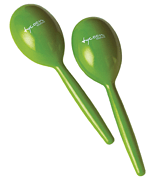 Wood Maracas Green Sparkle Finish